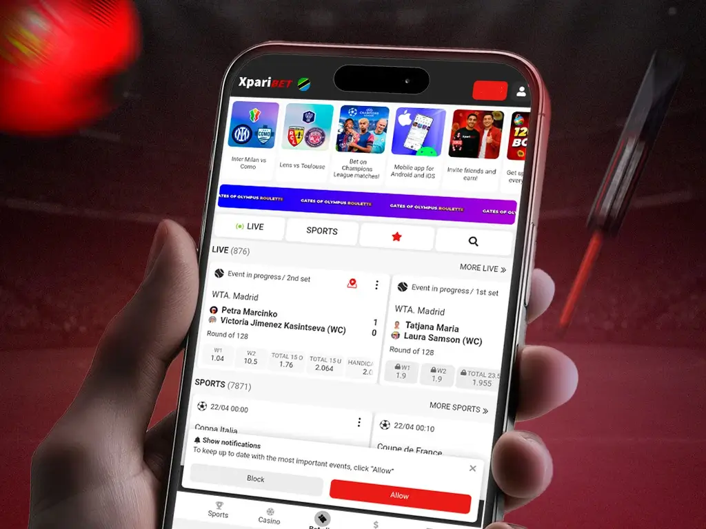 Xparibet App Interface